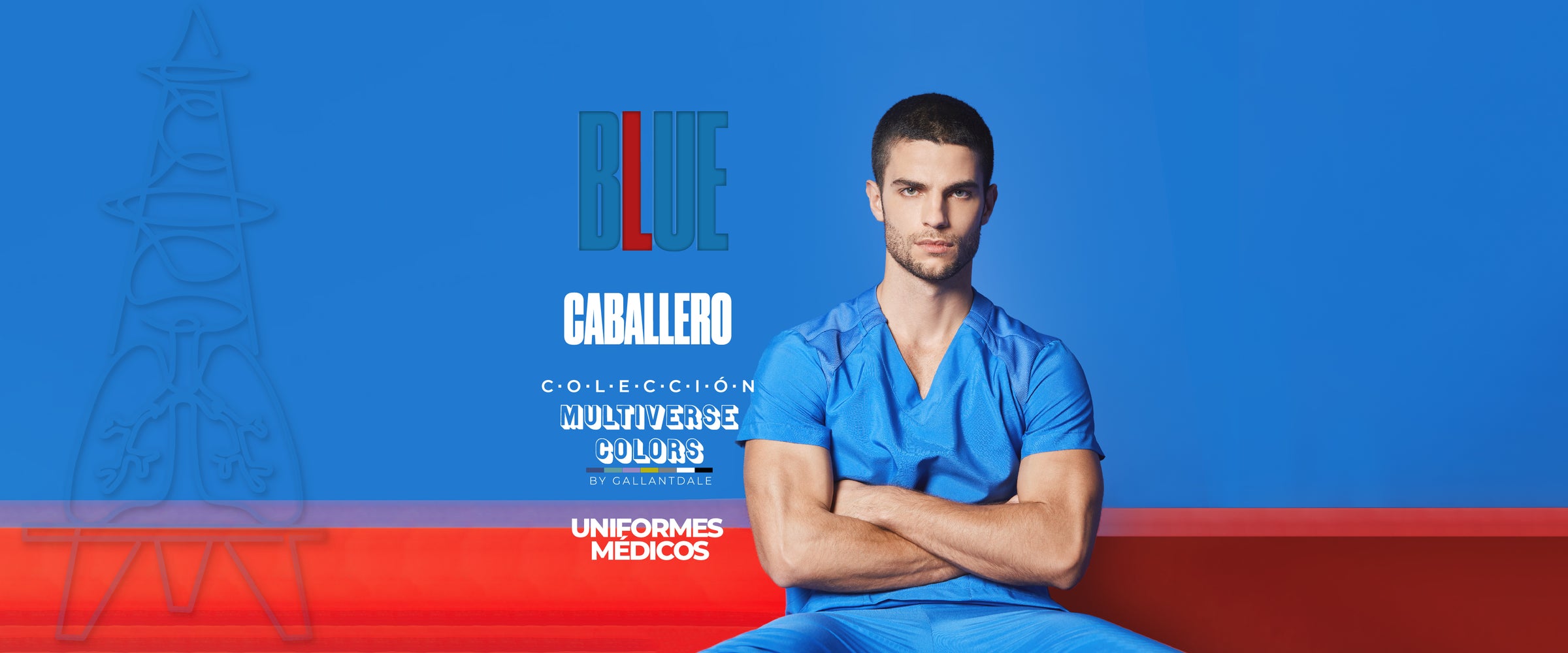 Coleccción Blue Caballero de Uniformes médicos y quirúrgicos Gallantdale.
