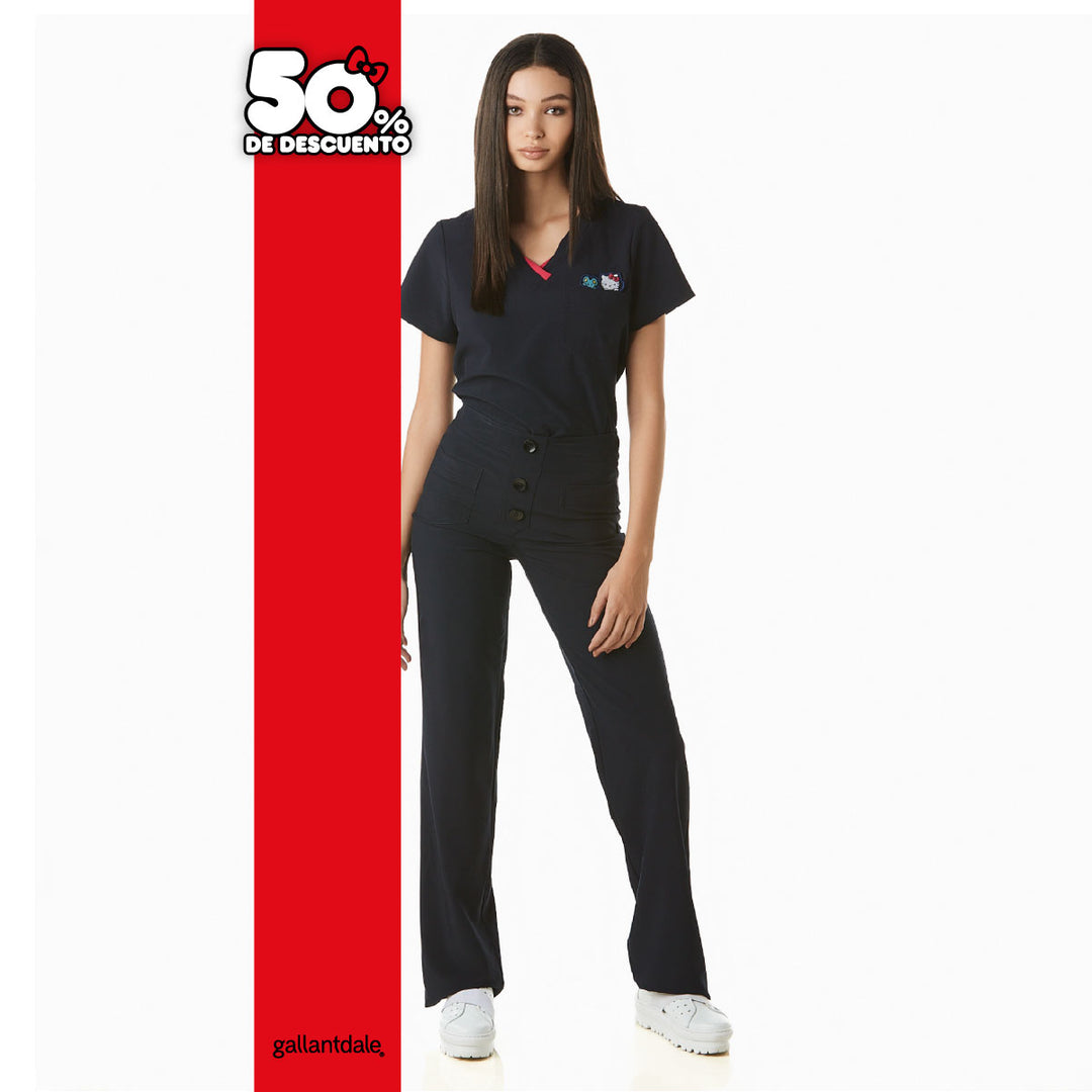 Pijama Quirúrgica de Mujer Hello Kitty® modelo Kaizen