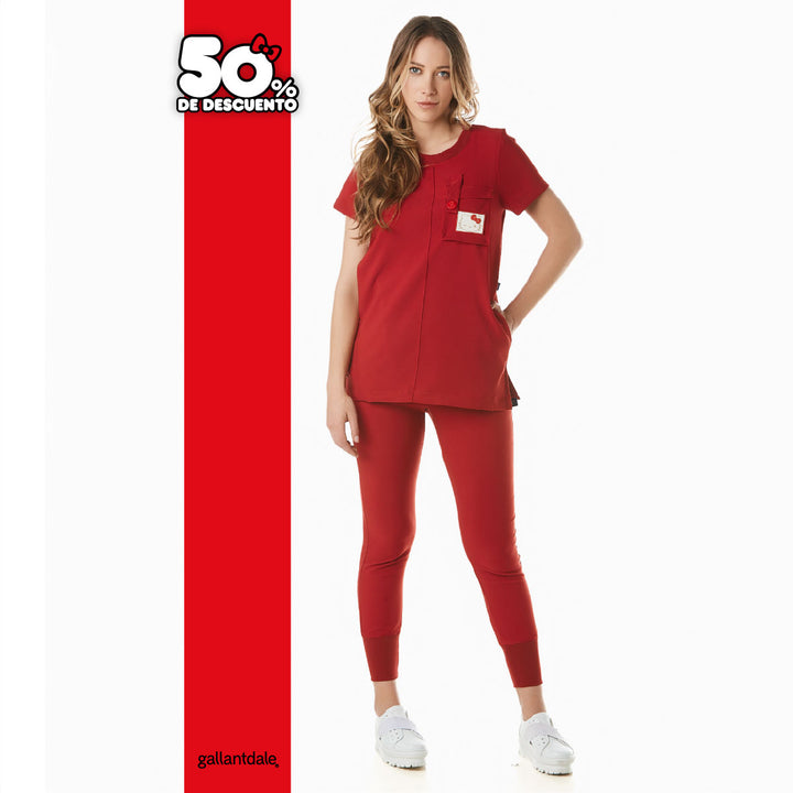 Pijama Quirúrgica de Mujer Hello Kitty® 50° Aniversario modelo Akita